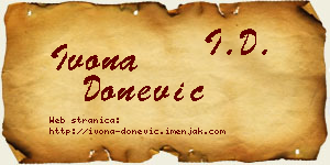 Ivona Donević vizit kartica